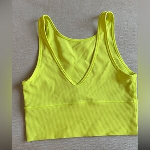 Lululemon Power Pivot Ribbed Tank Top Electric Lemon